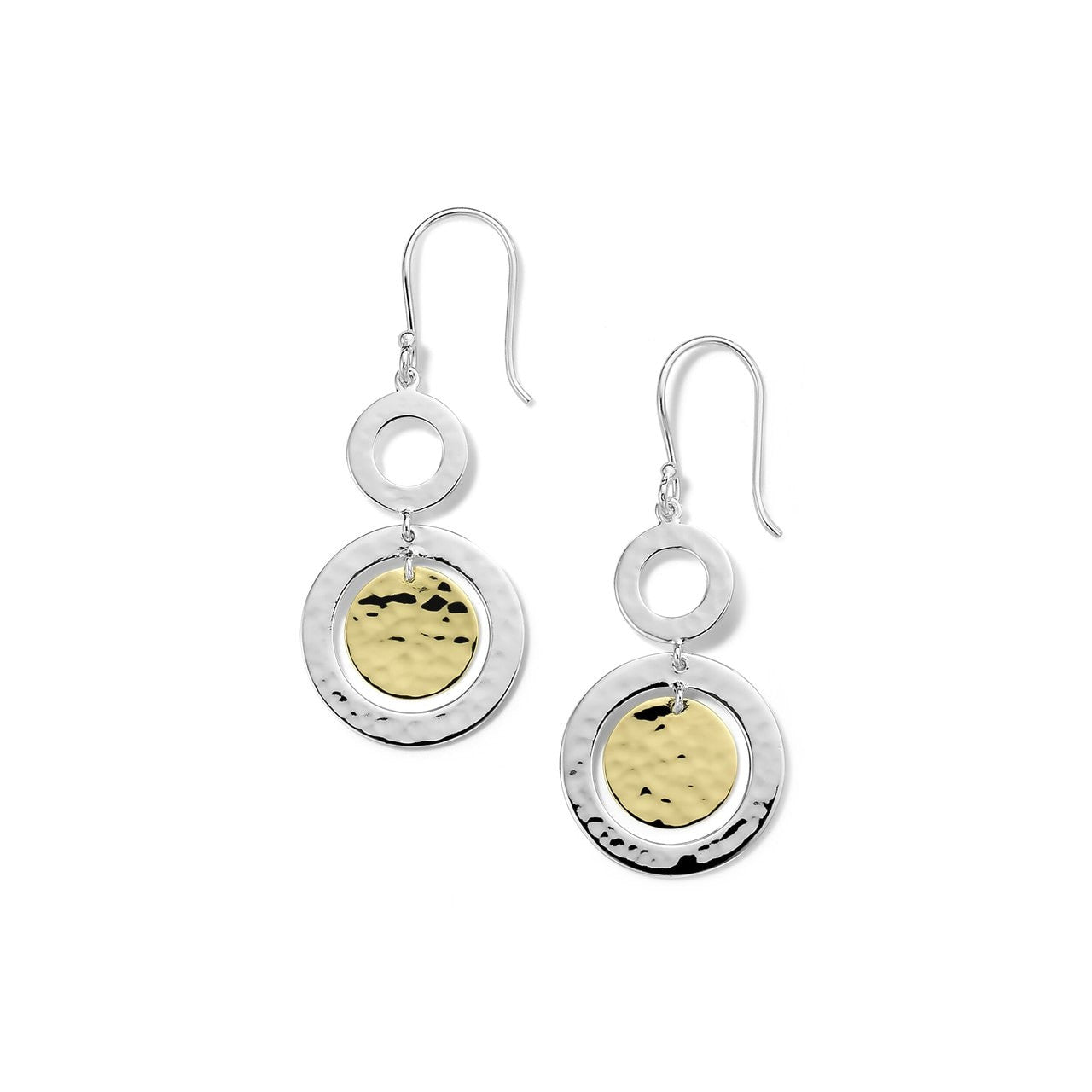Hammered Small Snowman Earrings in Chimera