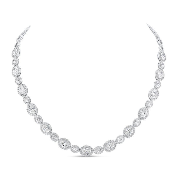 14.39ctw Diamond Halo Choker Necklace