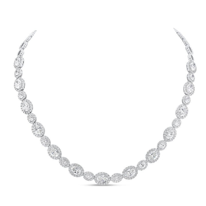 14.39ctw Diamond Halo Choker Necklace
