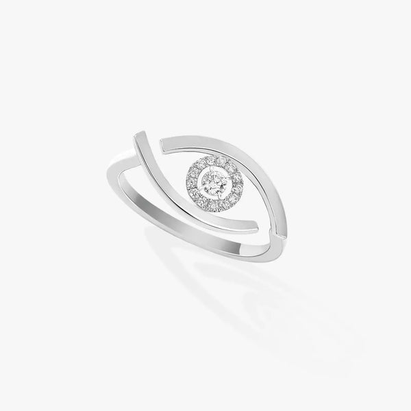 0.08ctw White Gold Diamond Lucky Eye Fashion Ring