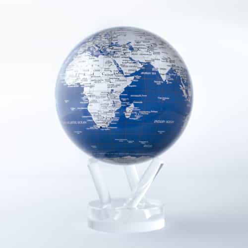 6in Blue and Silver Mova Globe