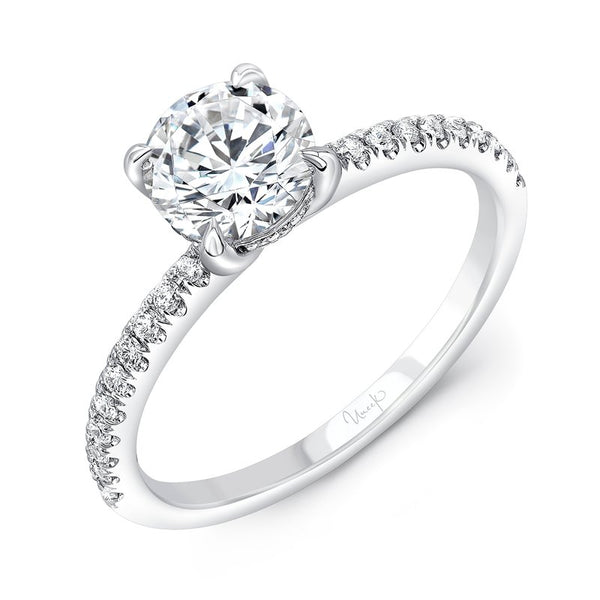 0.19ctw Diamond Under-Halo Engagement Ring