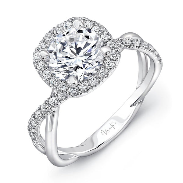 0.35ctw Diamond Halo Twist Engagement Ring