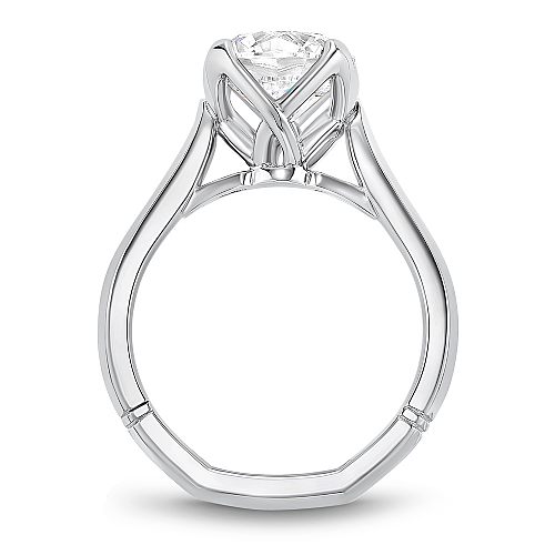 14K White Gold Band Engagement Ring