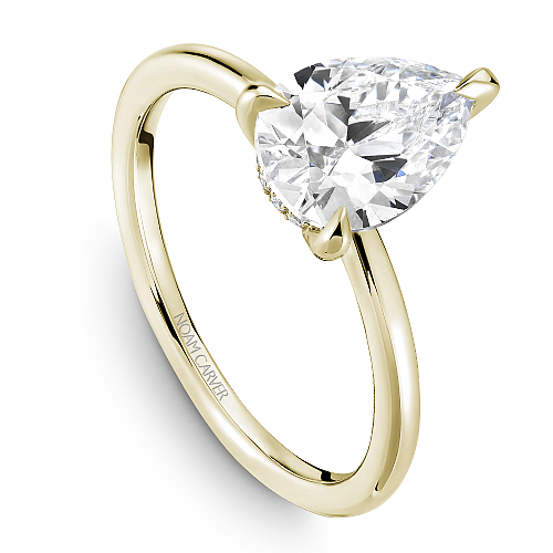 0.04ctw Hidden Halo Pear Shaped Engagement Ring