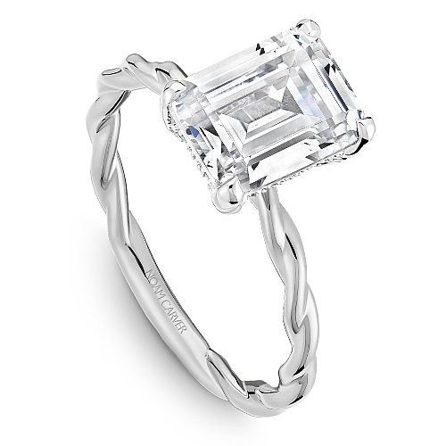 0.05ctw White Gold Twist Engagement Ring