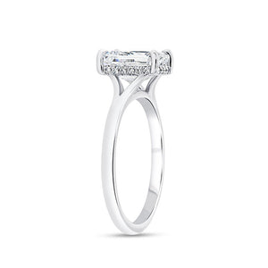 0.08ctw Diamond Emerald Cut Engagement Ring