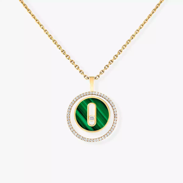Yellow Gold Diamond & Malachite Necklace