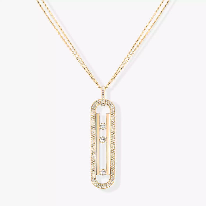 1.18ctw Yellow Gold Diamond Move 10th Anniversary Necklace