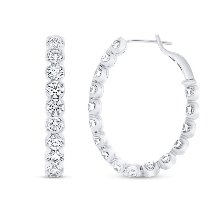 9.83ctw Diamond Oval Hoop Earrings