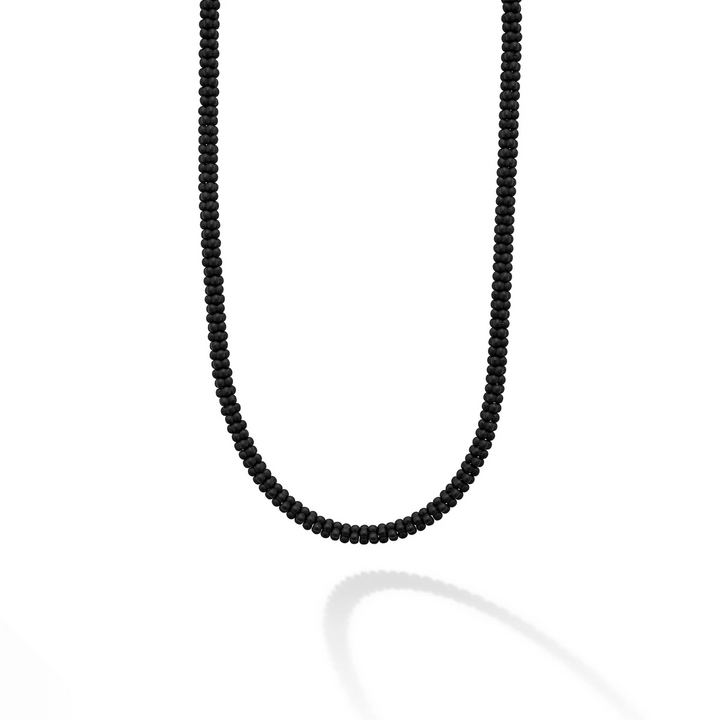 Matte Black Ceramic Beaded Necklace