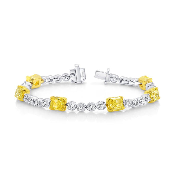 Fancy Yellow Radiant Diamond Link Bracelet