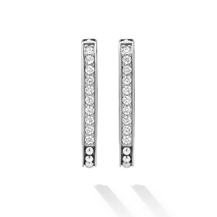 Linear Diamond Hoop Earrings