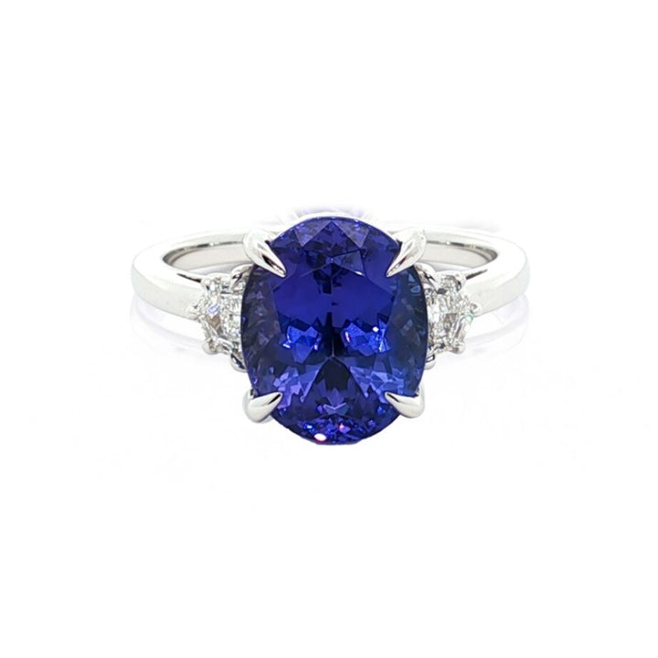 4.66ctw Oval Tanzanite and Diamond Ring