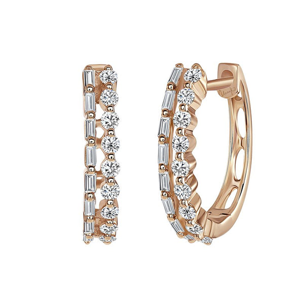 0.56ctw Diamond Hoop Earrings