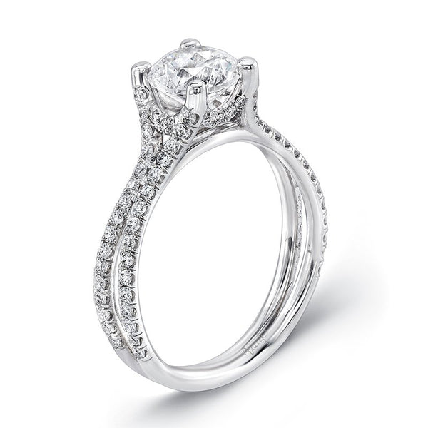 0.40ctw Diamond Split Round Engagement Ring