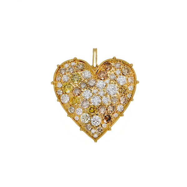 Confetti Heart Multi-Color Diamond Pendant