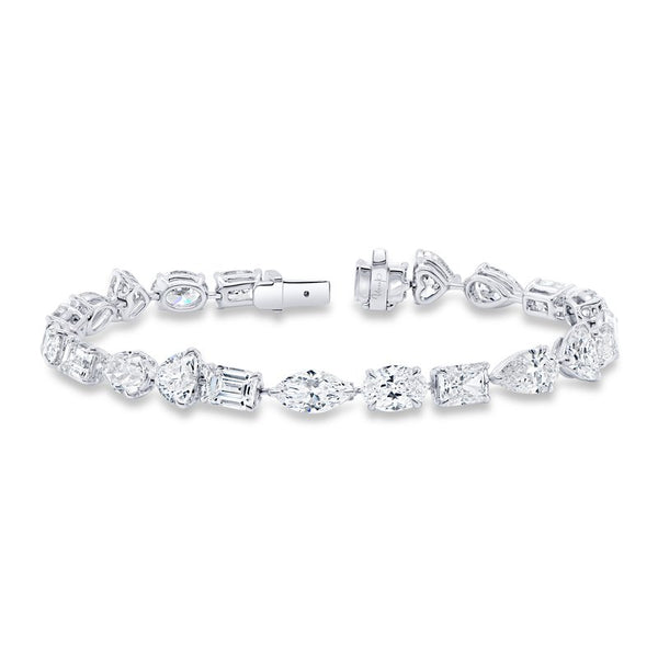 15.57ctw Mixed-Shape Diamond Tennis Bracelet