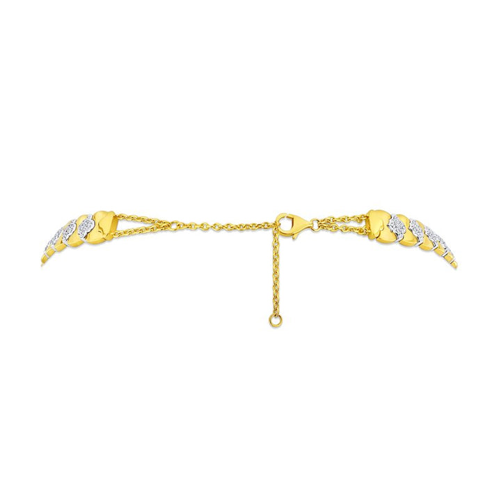 18K Yellow & White Gold 3.74ctw Quilt Fashion Necklace