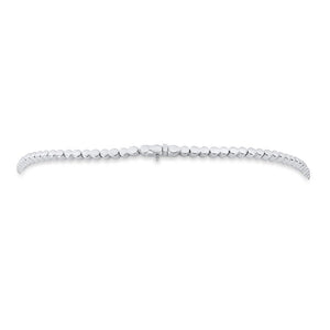 Silver round-link choker necklace with central box clasp