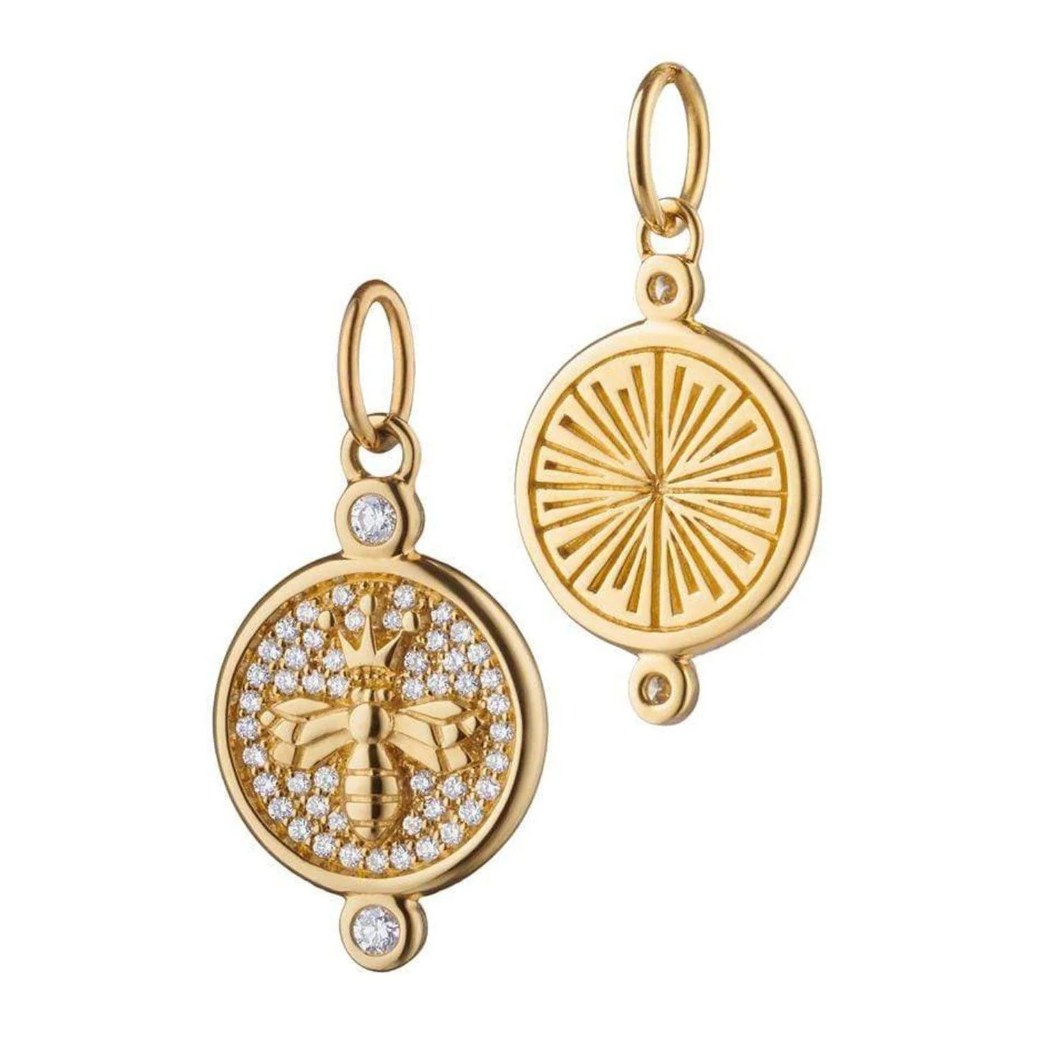 18K Yellow Gold Pavé Diamond Bee Charm