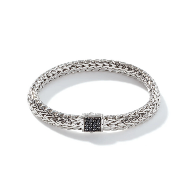 Sterling Silver and Black Sapphire Icon Bracelet