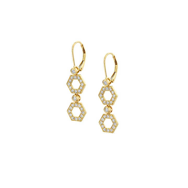 0.86ctw Diamond Pavé Hex Short Infinity Earrings