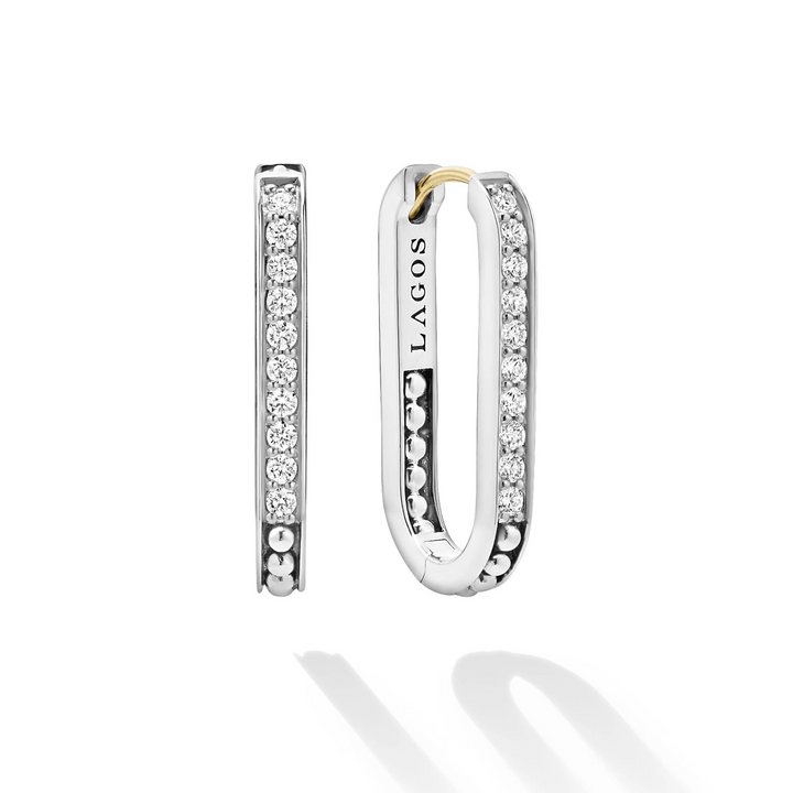 Linear Diamond Hoop Earrings