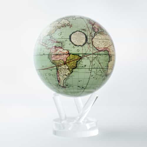 4.5in Antique Terrestrial Green  Mova Globe