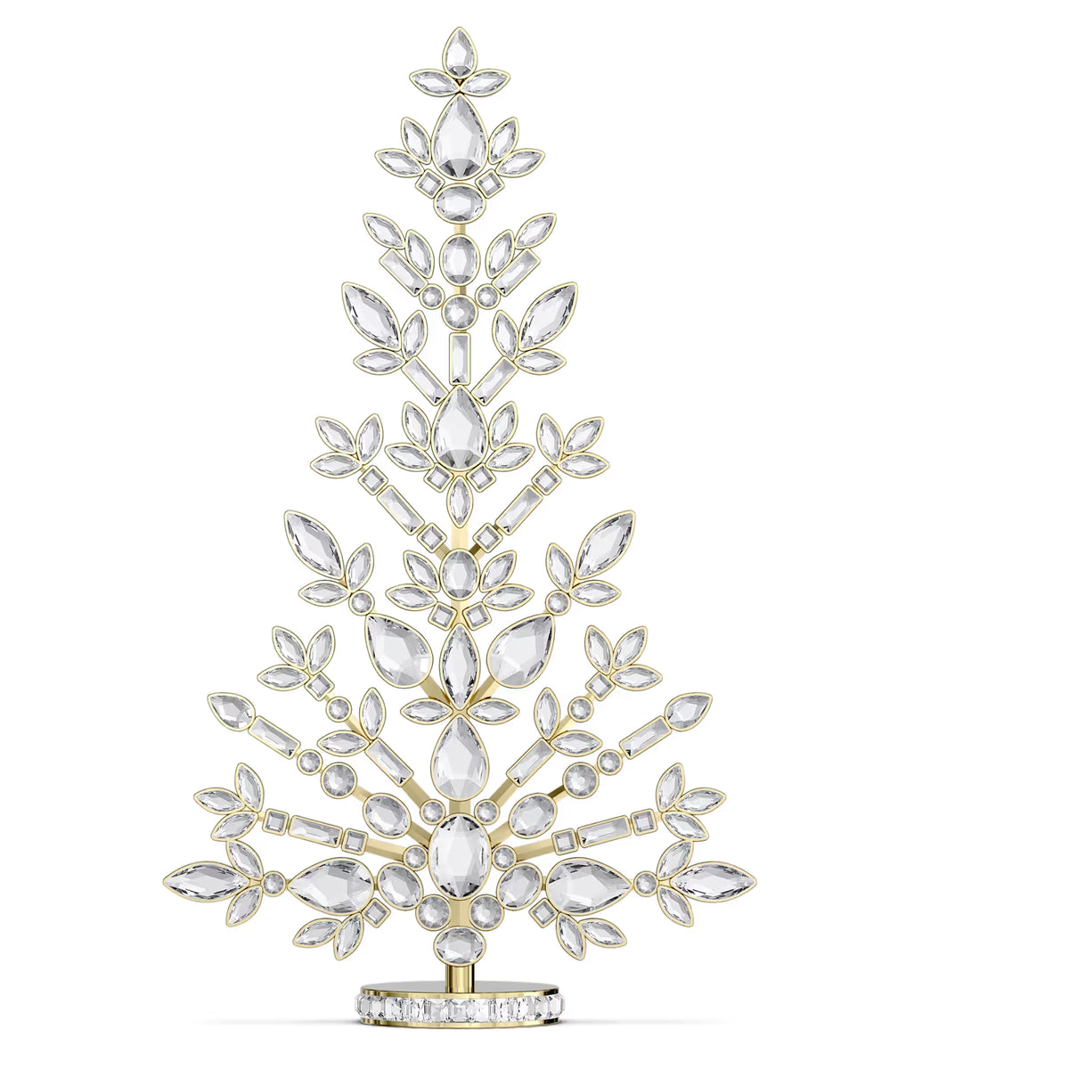  WHITE CRYSTAL/CHAMPAGNE GOLD-TONE PLATED HOLIDAY TREE