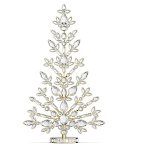  WHITE CRYSTAL/CHAMPAGNE GOLD-TONE PLATED HOLIDAY TREE