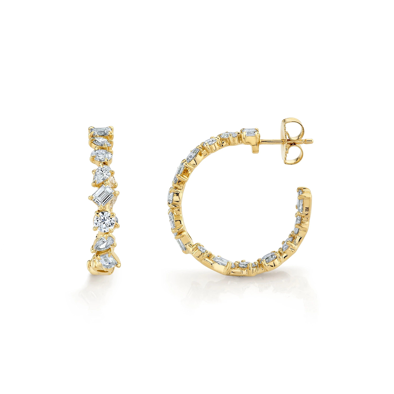 3.50ctw Diamond Montage Petite Hoop Earrings