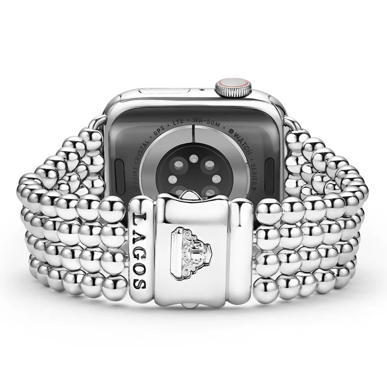 Stainless Steel Infinite Caviar Beaded Watch Bracelet - 38-45mm