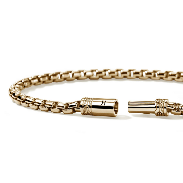 14K Yellow Gold Box Chain Bracelet 3.7MM