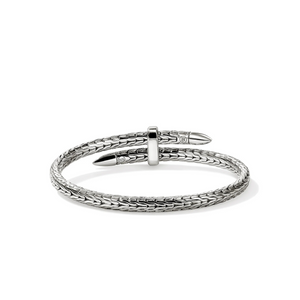 Sterling Silver Spear Flex Cuff With Blue Sapphires