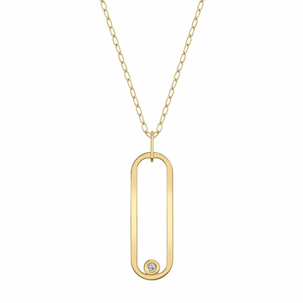 0.08ctw Diamond Longline Link Pendant