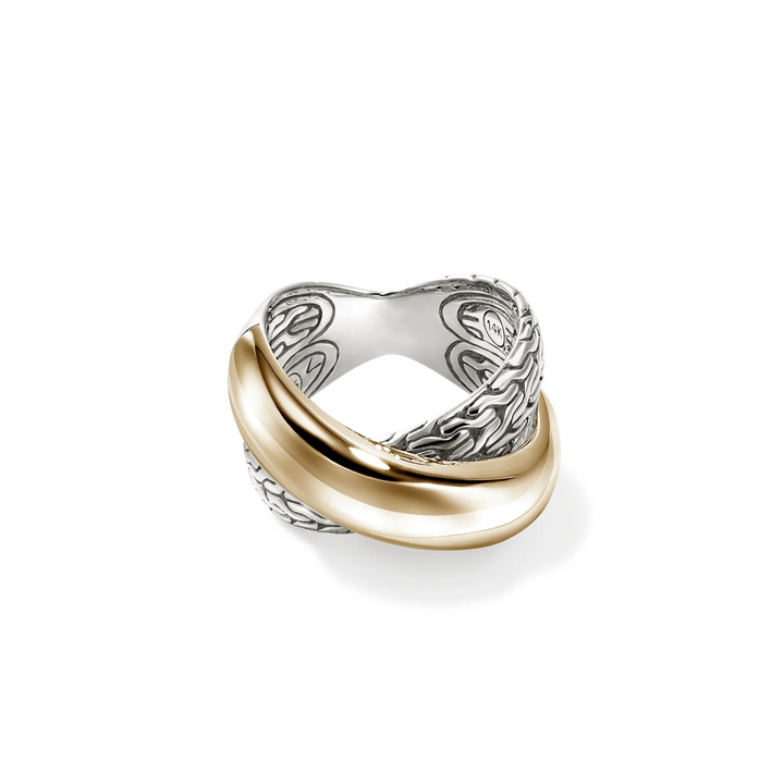 14K Gold & Sterling Silver Essential Crossover Ring