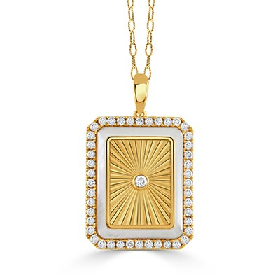 .35ctw Diamond & Mother-Of-Pearl Pendant