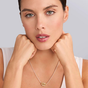 Two-Tone Interlocking Pendant Necklace
