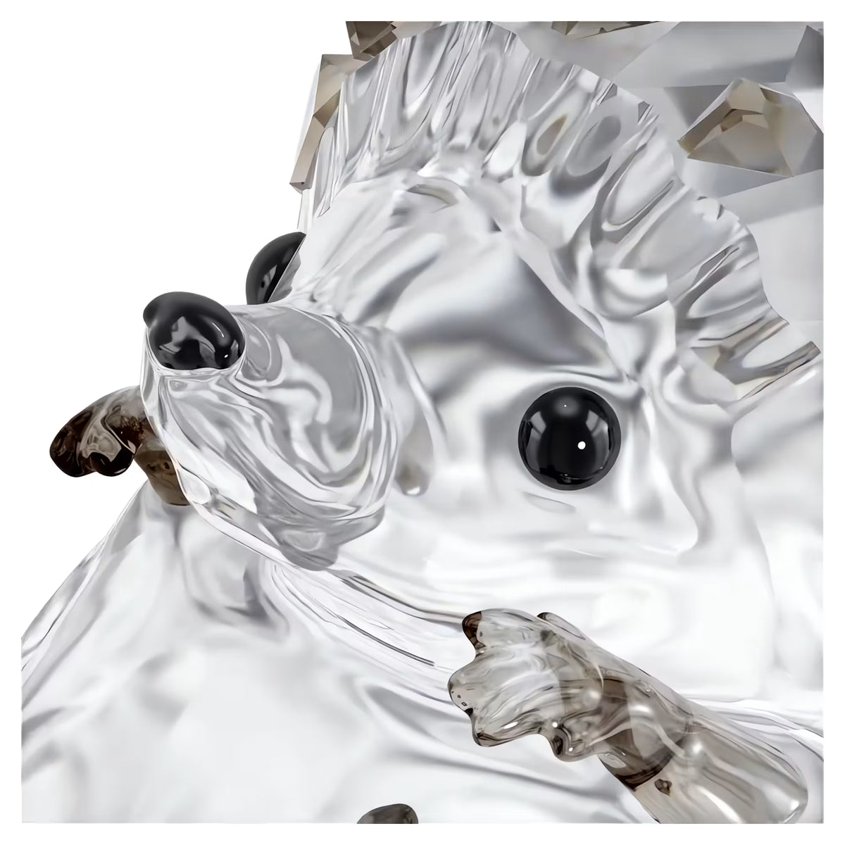 up close of a face of a crystal hedgehog