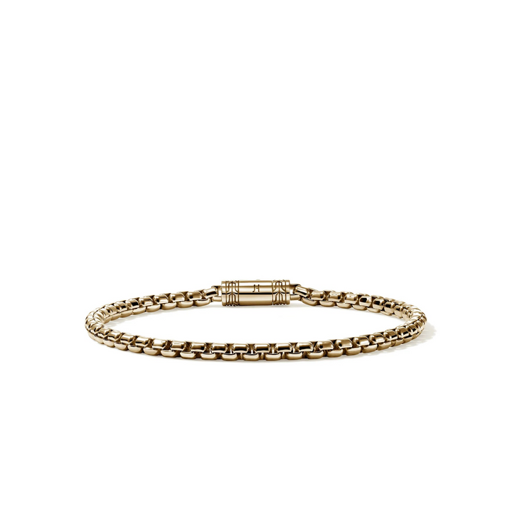 14K Yellow Gold Box Chain Bracelet 3.7MM