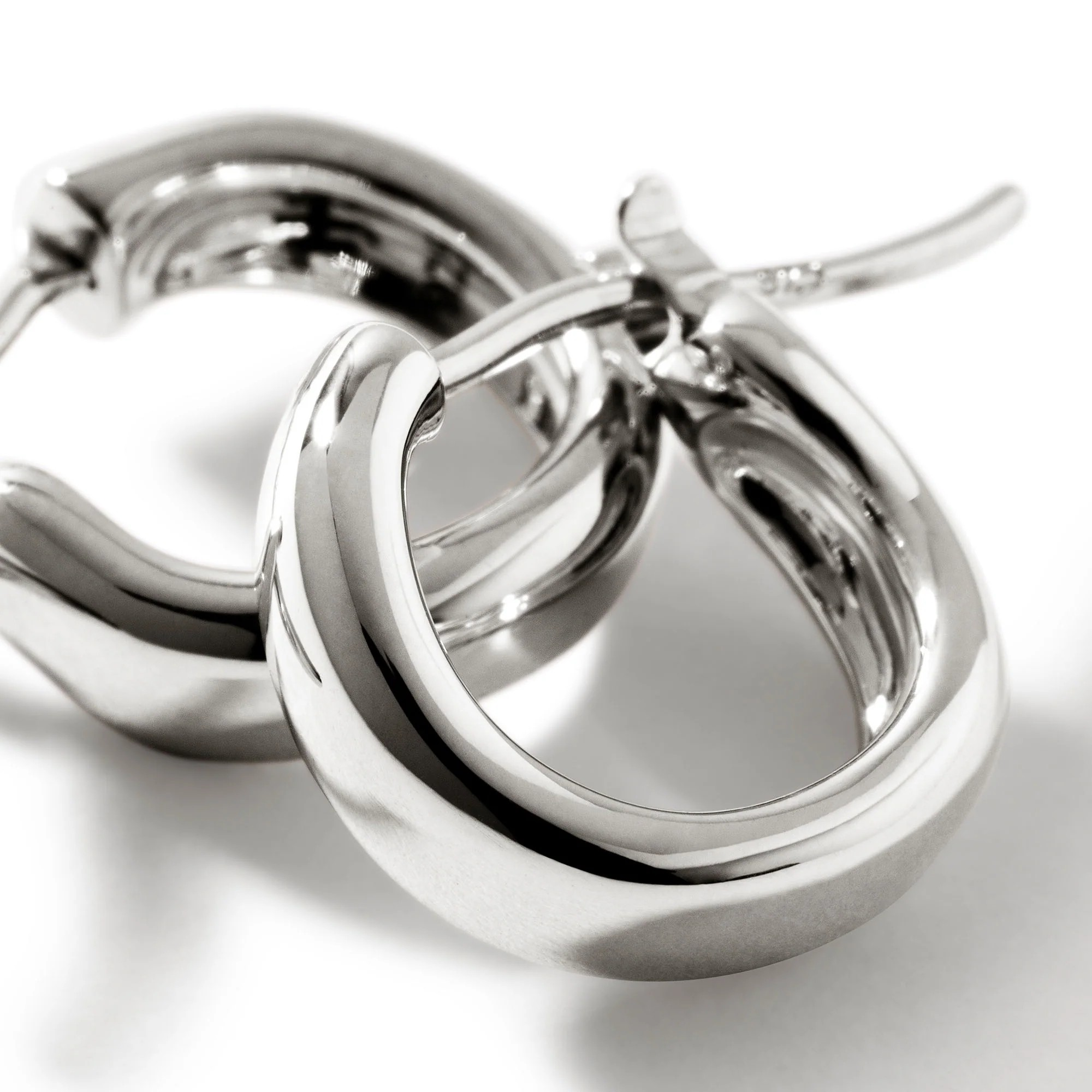 Sterling Silver Surf Huggie Earrings