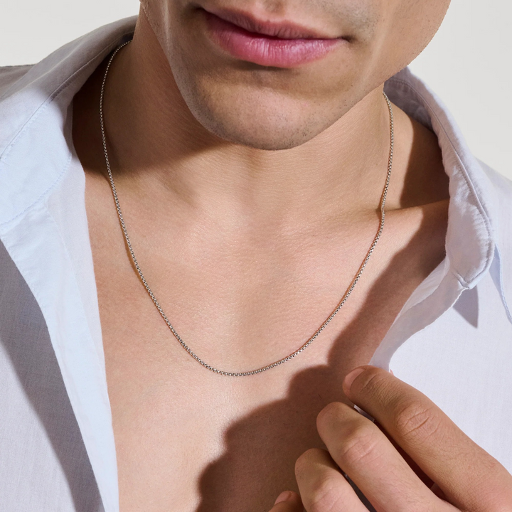 Sterling Silver Box Chain Necklace 1.6MM