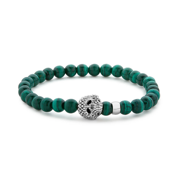 Malachite Skull Bracelet