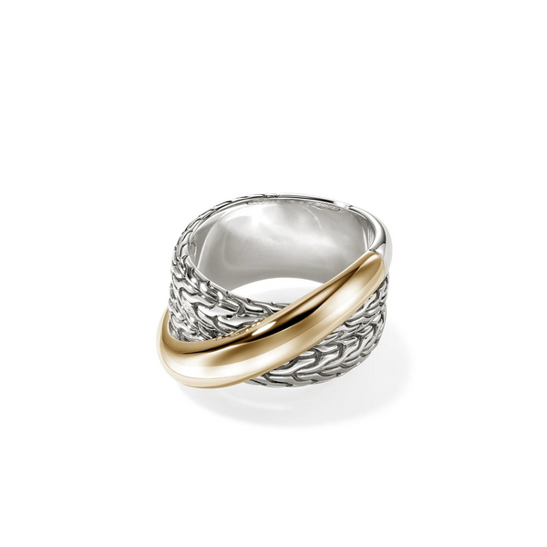 14K Gold & Sterling Silver Essential Crossover Ring