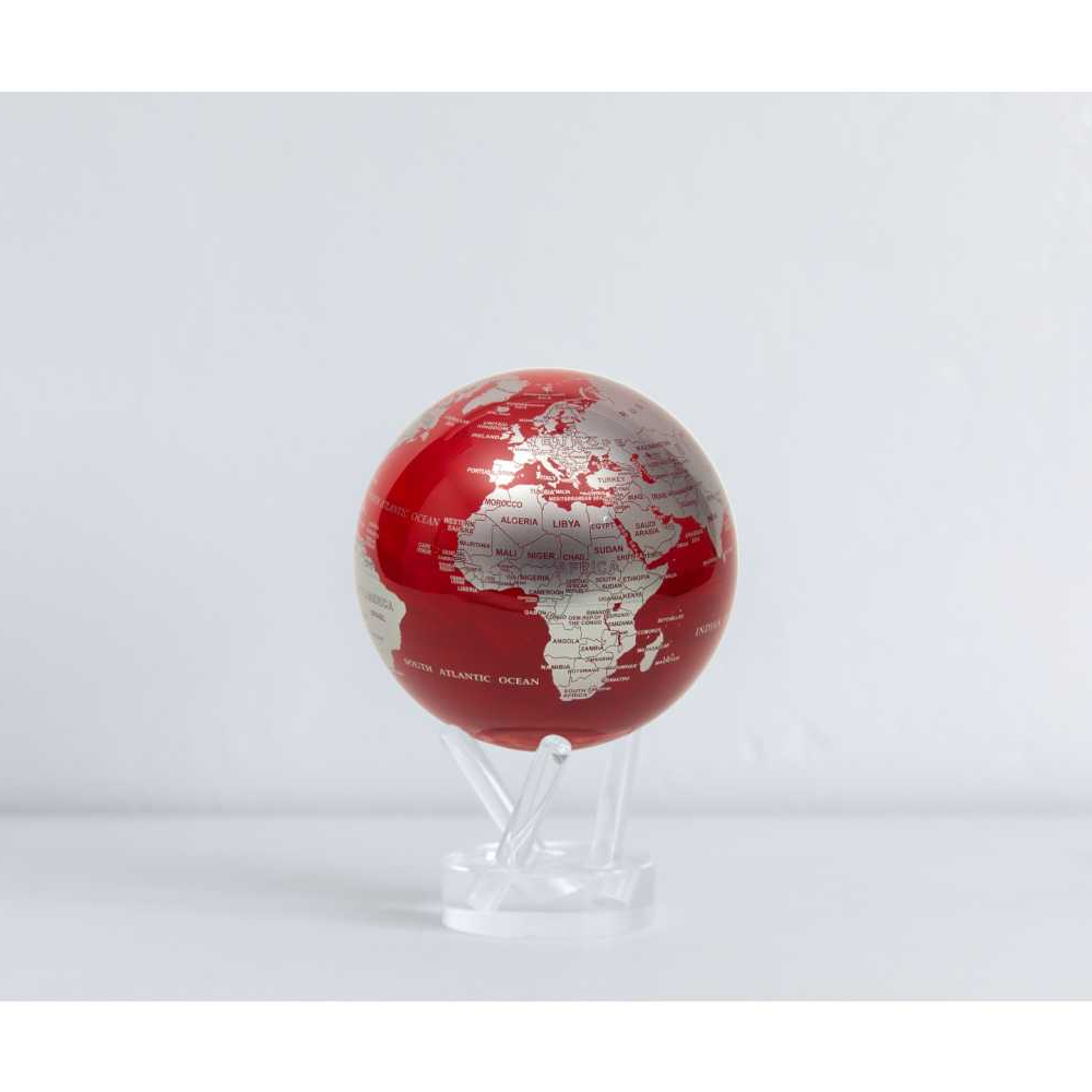 6in Red and Silver Mova Globe