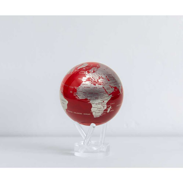 6in Red and Silver Mova Globe