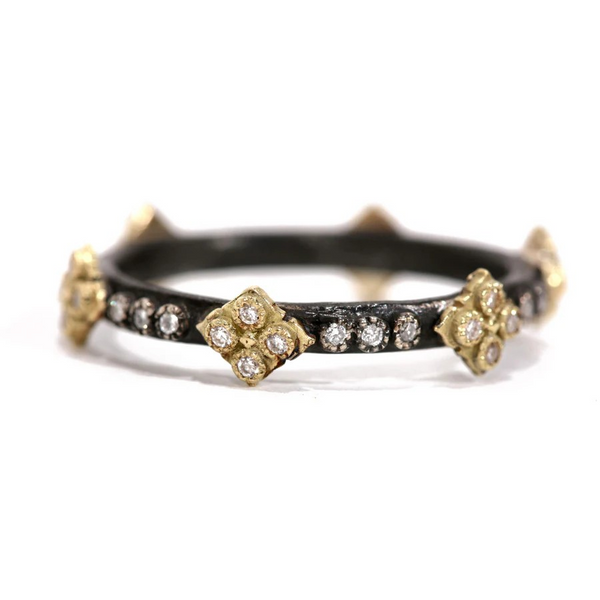 Blackened Silver Crivelli Stack Band Ring