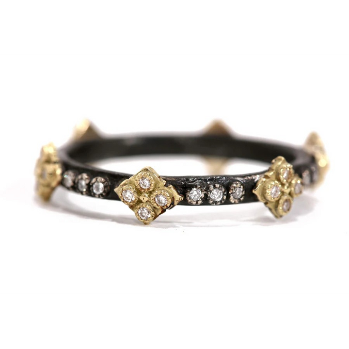 Blackened Silver Crivelli Stack Band Ring