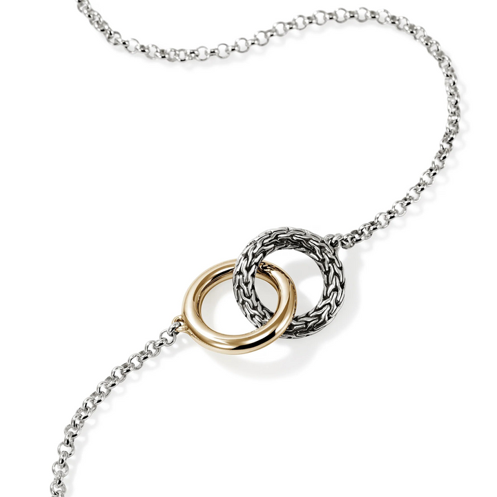 14K Gold and Sterling Silver Essential Linked Necklace